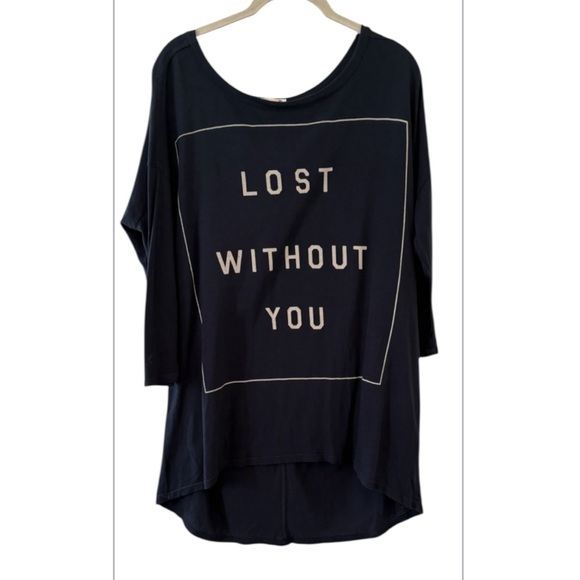 Sundry Women's Lost Without You Navy Modal Stretch Soft Top One Size - Picture 1 of 4